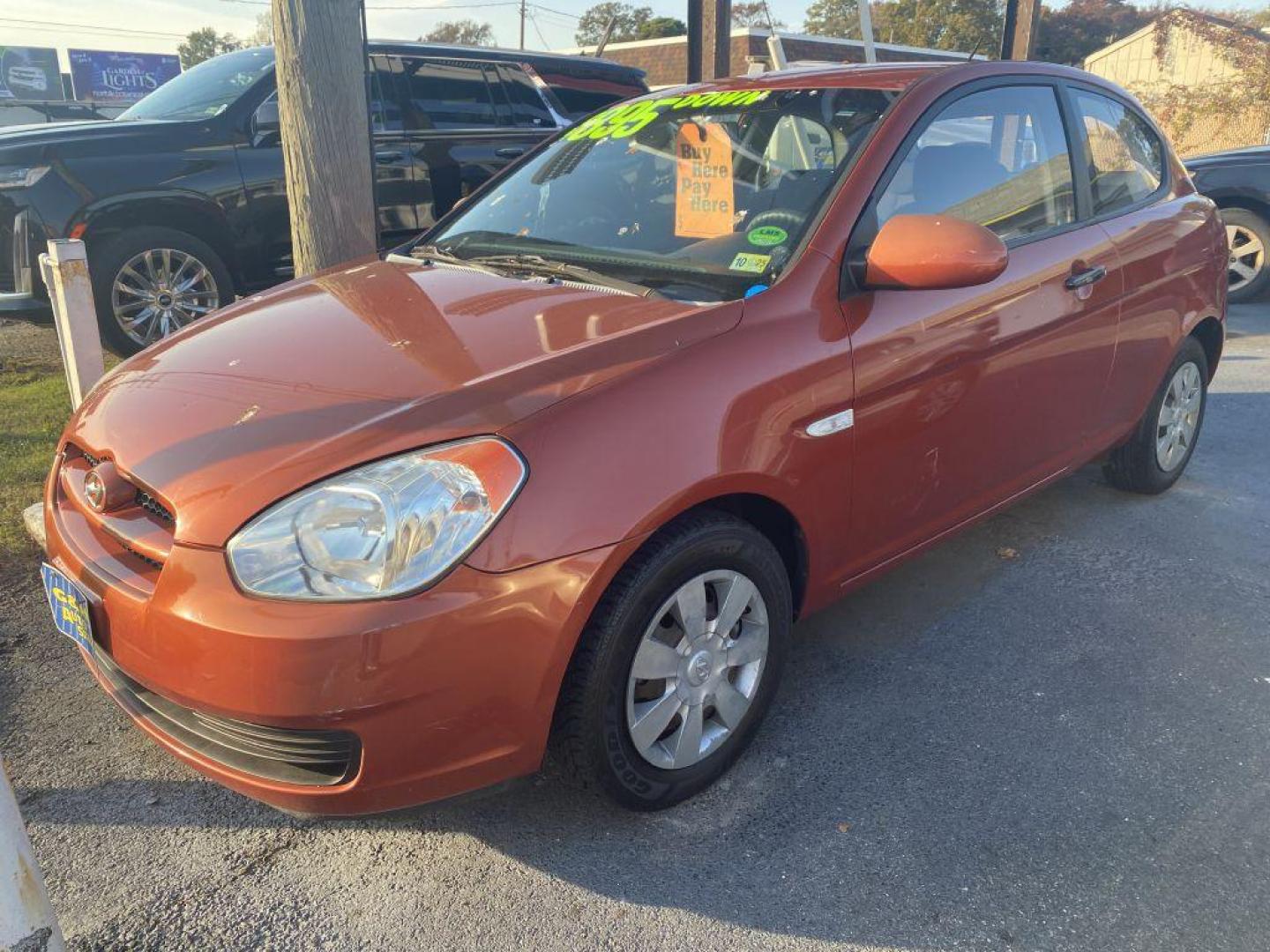 2007 ORANGE HYUNDAI ACCENT GS (KMHCM36C07U) with an 1.6L engine, 4-Speed Manual transmission, located at 930 E Little Creek Road, Norfolk, VA, 23518, (757) 588-0420, 36.915051, -76.244408 - -NO CREDIT CHECK -2YR ENGINE and TRANSMISSION WARRANTY -$495-$895 DOWN - Photo#0