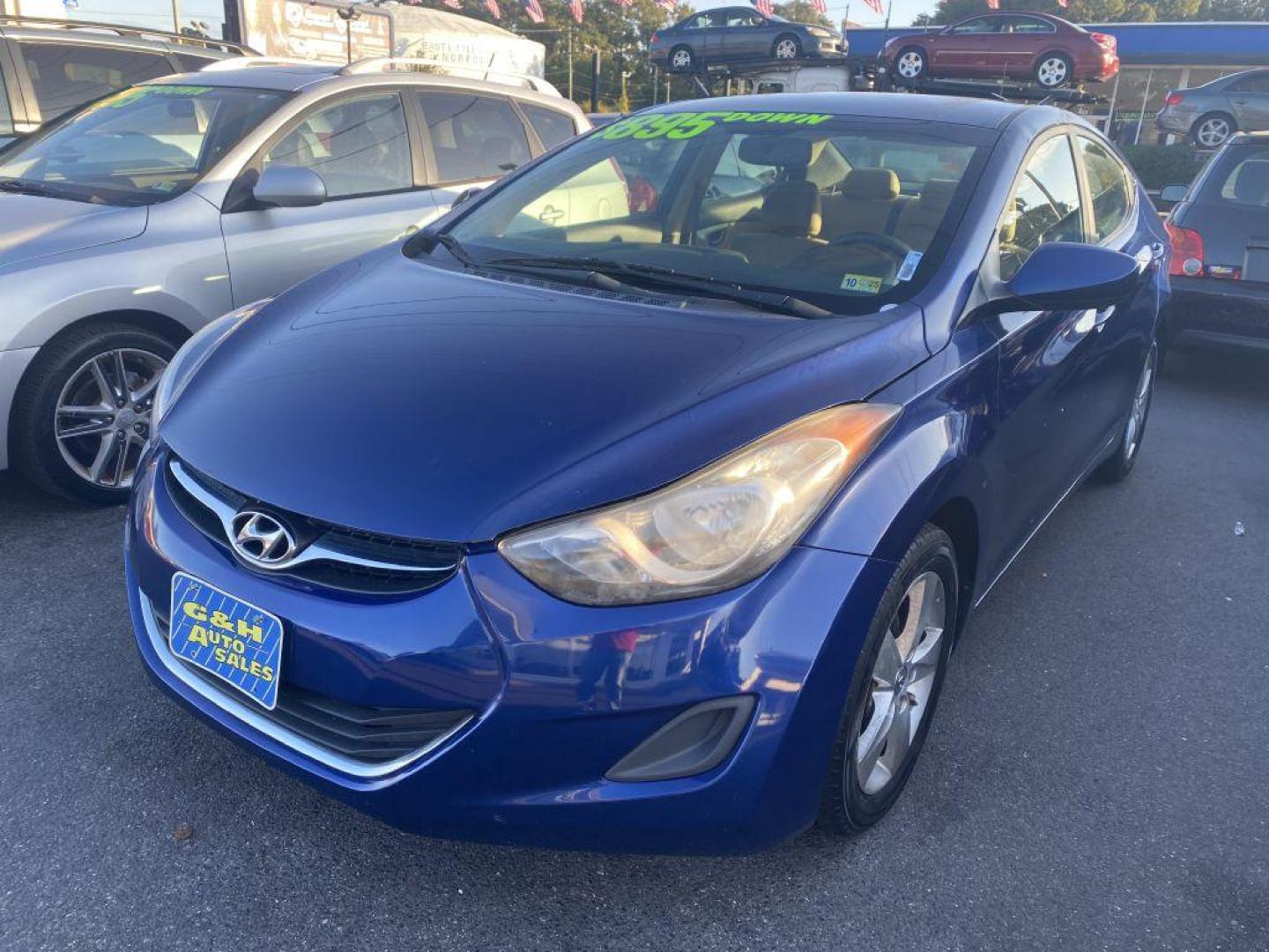 2013 BLUE HYUNDAI ELANTRA GLS (KMHDH4AE1DU) with an 1.8L engine, Automatic transmission, located at 930 E Little Creek Road, Norfolk, VA, 23518, (757) 588-0420, 36.915051, -76.244408 - Photo#0