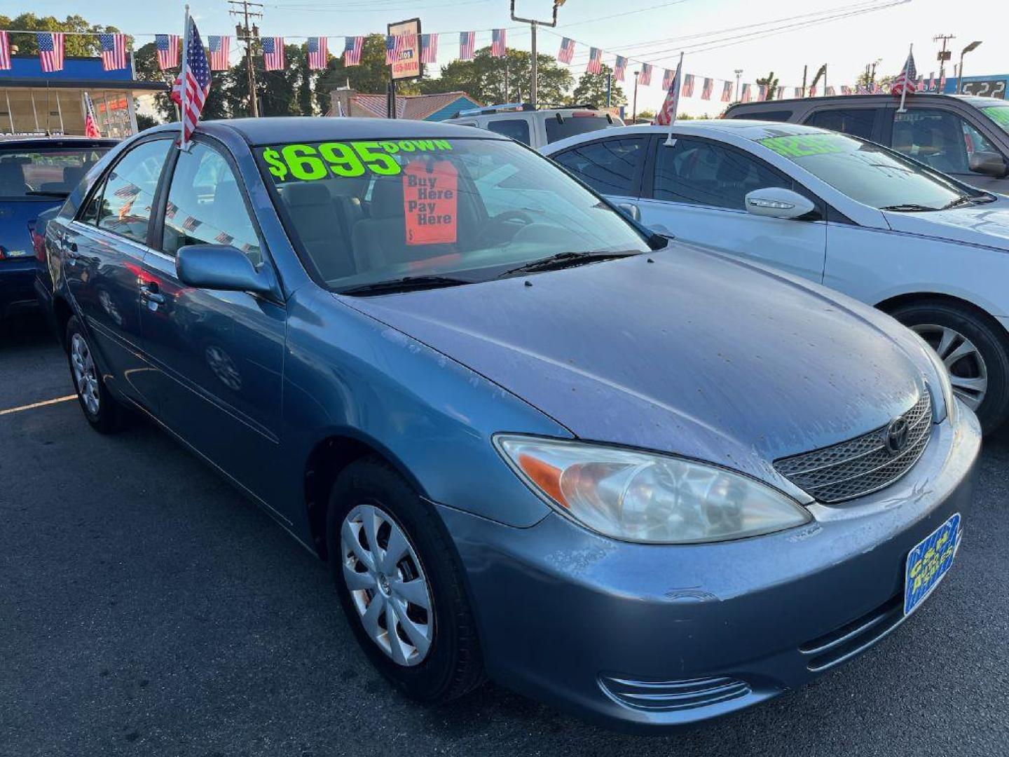 2003 BLUE TOYOTA CAMRY LE (4T1BE32KX3U) with an 2.4L engine, Automatic transmission, located at 930 E Little Creek Road, Norfolk, VA, 23518, (757) 588-0420, 36.915051, -76.244408 - Photo#0