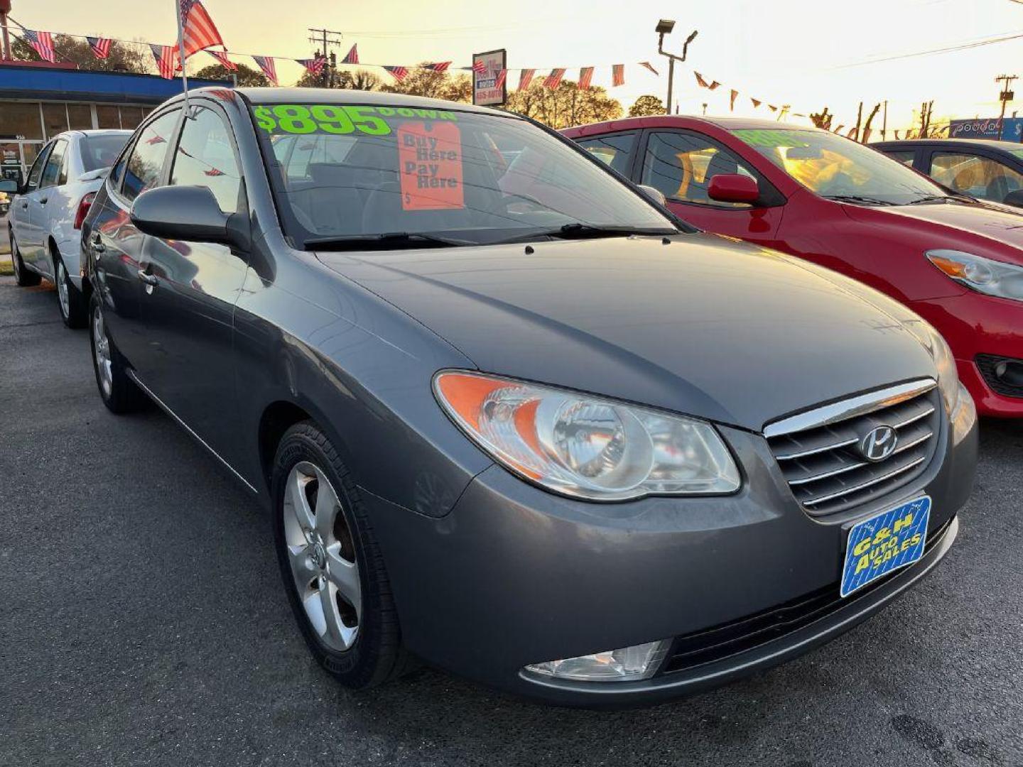 2008 GRAY HYUNDAI ELANTRA GLS (KMHDU46D28U) with an 2.0L engine, Automatic transmission, located at 930 E Little Creek Road, Norfolk, VA, 23518, (757) 588-0420, 36.915051, -76.244408 - Photo#0