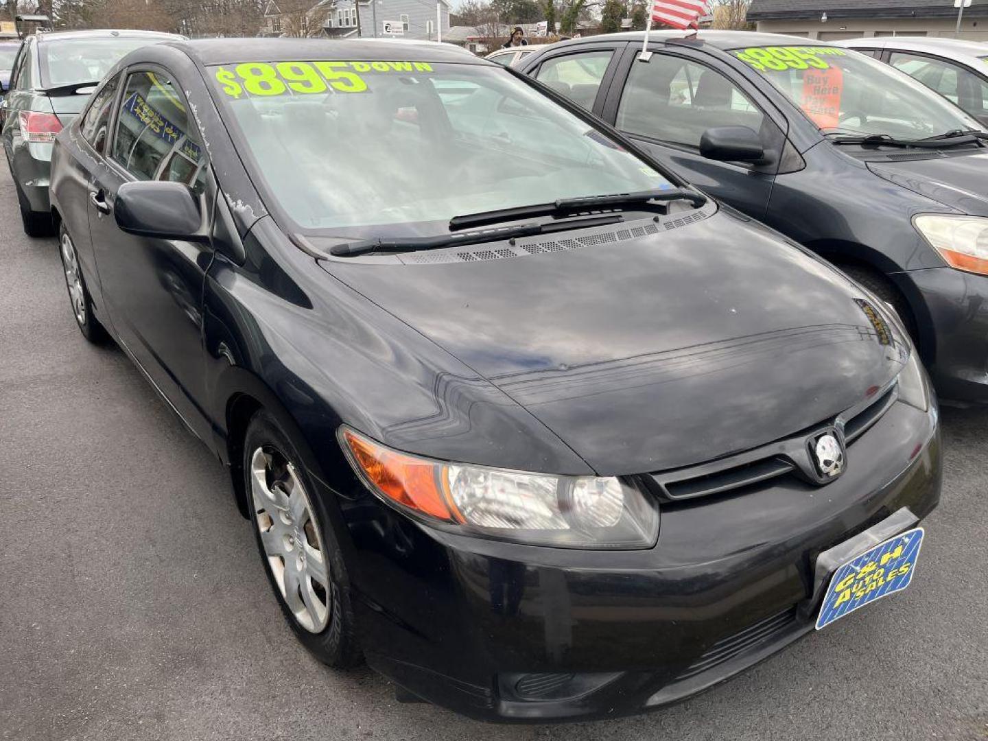 2007 BLACK HONDA CIVIC LX (2HGFG11677H) with an 1.8L engine, 5-Speed Manual transmission, located at 930 E Little Creek Road, Norfolk, VA, 23518, (757) 588-0420, 36.915051, -76.244408 - Photo#0