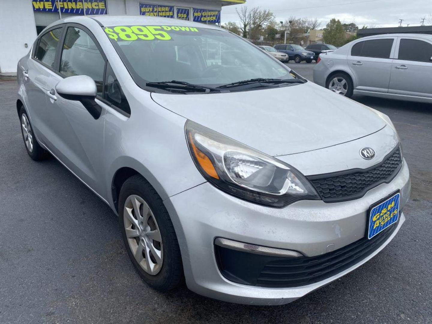 2016 SILVER KIA RIO LX (KNADM4A30G6) with an 1.6L engine, 6-Speed Manual transmission, located at 930 E Little Creek Road, Norfolk, VA, 23518, (757) 588-0420, 36.915051, -76.244408 - Photo#0