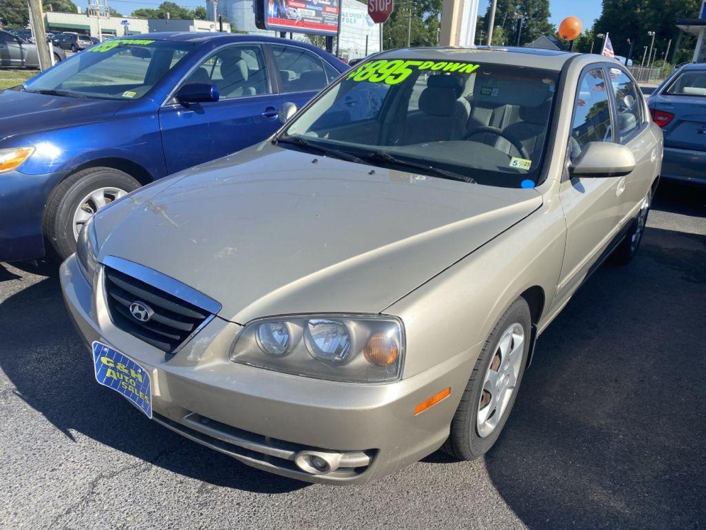 2006 GOLD HYUNDAI ELANTRA GLS (KMHDN46D06U) with an 2.0L engine, Automatic transmission, located at 930 E Little Creek Road, Norfolk, VA, 23518, (757) 588-0420, 36.915051, -76.244408 - Photo#0