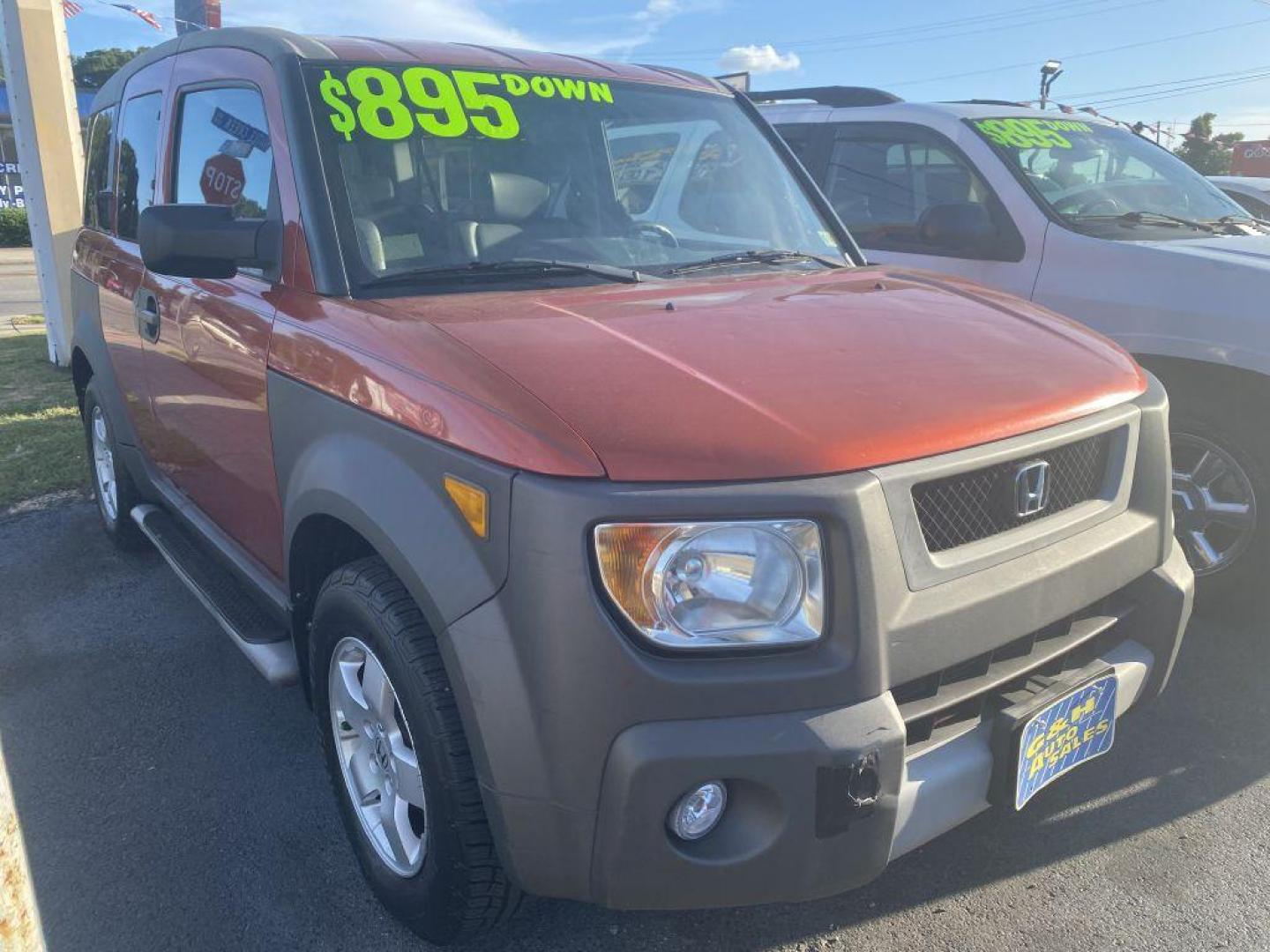 2004 ORANGE HONDA ELEMENT EX (5J6YH28564L) with an 2.4L engine, Automatic transmission, located at 930 E Little Creek Road, Norfolk, VA, 23518, (757) 588-0420, 36.915051, -76.244408 - Photo#0