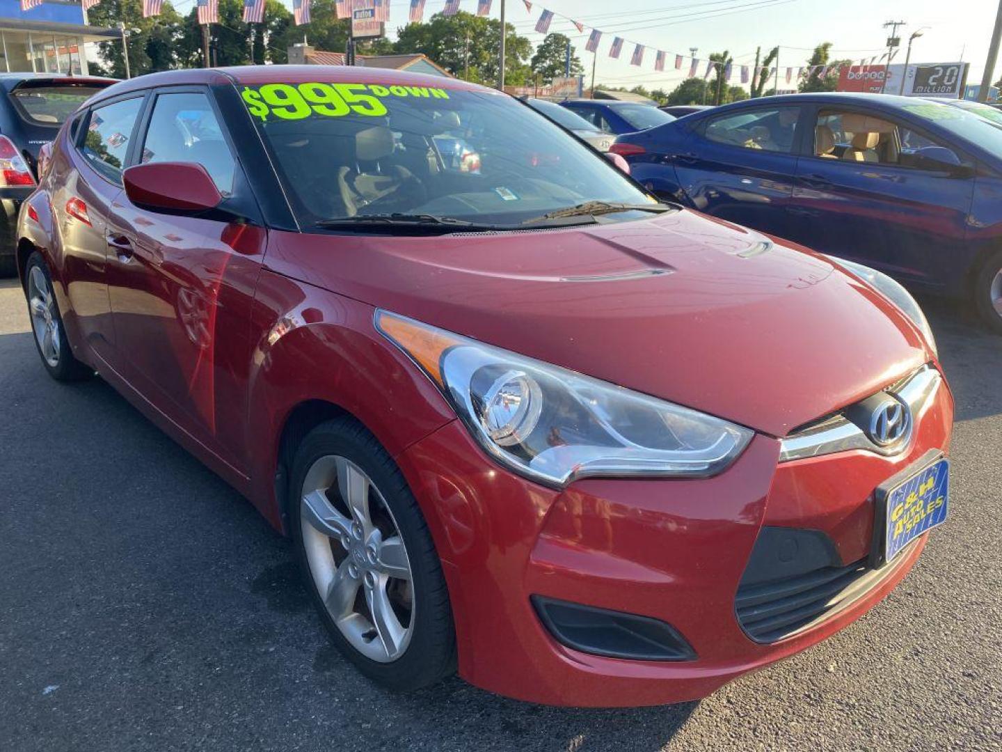 2014 RED HYUNDAI VELOSTER (KMHTC6AD1EU) with an 1.6L engine, Automatic transmission, located at 930 E Little Creek Road, Norfolk, VA, 23518, (757) 588-0420, 36.915051, -76.244408 - Photo#0