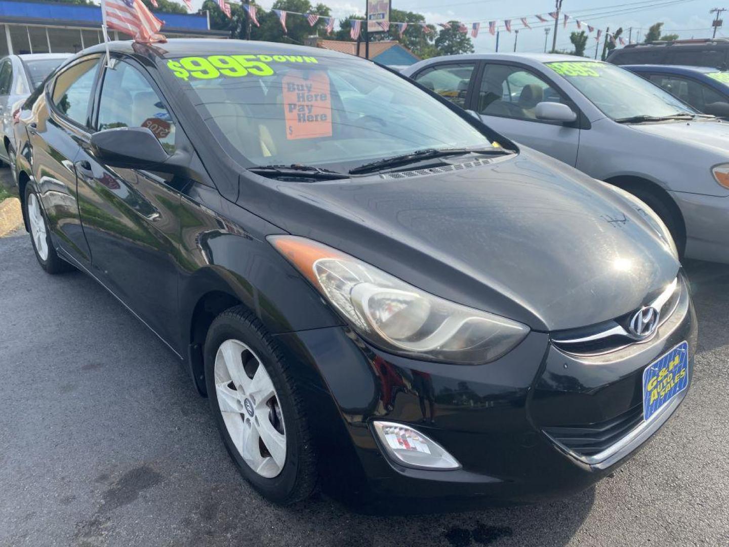 2013 BLACK HYUNDAI ELANTRA GLS (KMHDH4AE5DU) with an 1.8L engine, Automatic transmission, located at 930 E Little Creek Road, Norfolk, VA, 23518, (757) 588-0420, 36.915051, -76.244408 - Photo#0