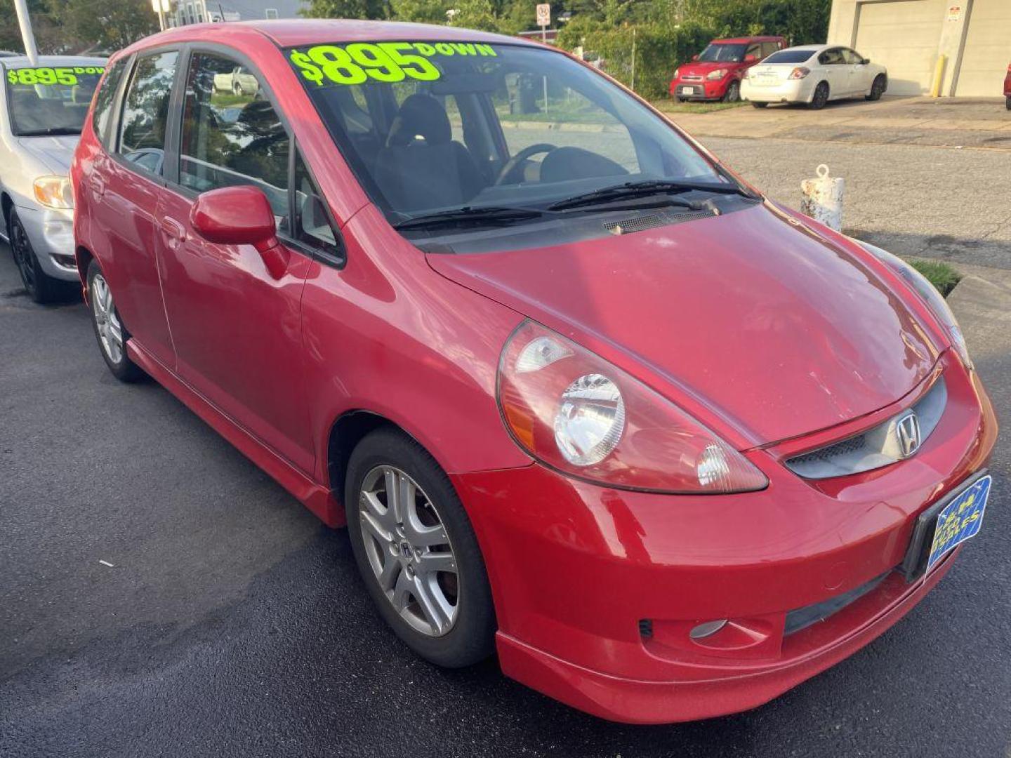 2008 RED HONDA FIT SPORT (JHMGD38688S) with an 1.5L engine, Automatic transmission, located at 930 E Little Creek Road, Norfolk, VA, 23518, (757) 588-0420, 36.915051, -76.244408 - Photo#0