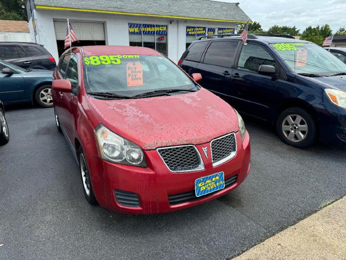 2009 RED PONTIAC VIBE (5Y2SP67049Z) with an 2.4L engine, Automatic transmission, located at 930 E Little Creek Road, Norfolk, VA, 23518, (757) 588-0420, 36.915051, -76.244408 - Photo#0