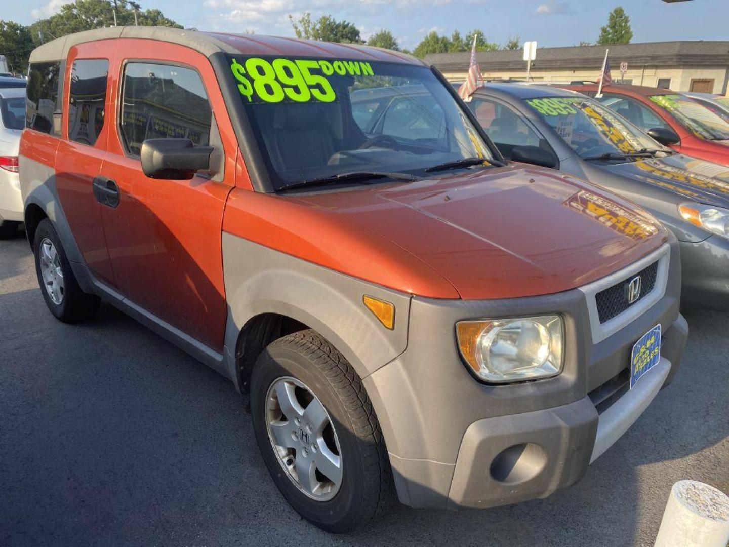 2003 ORANGE HONDA ELEMENT EX (5J6YH27673L) with an 2.4L engine, 5-Speed Manual transmission, located at 930 E Little Creek Road, Norfolk, VA, 23518, (757) 588-0420, 36.915051, -76.244408 - Photo#0