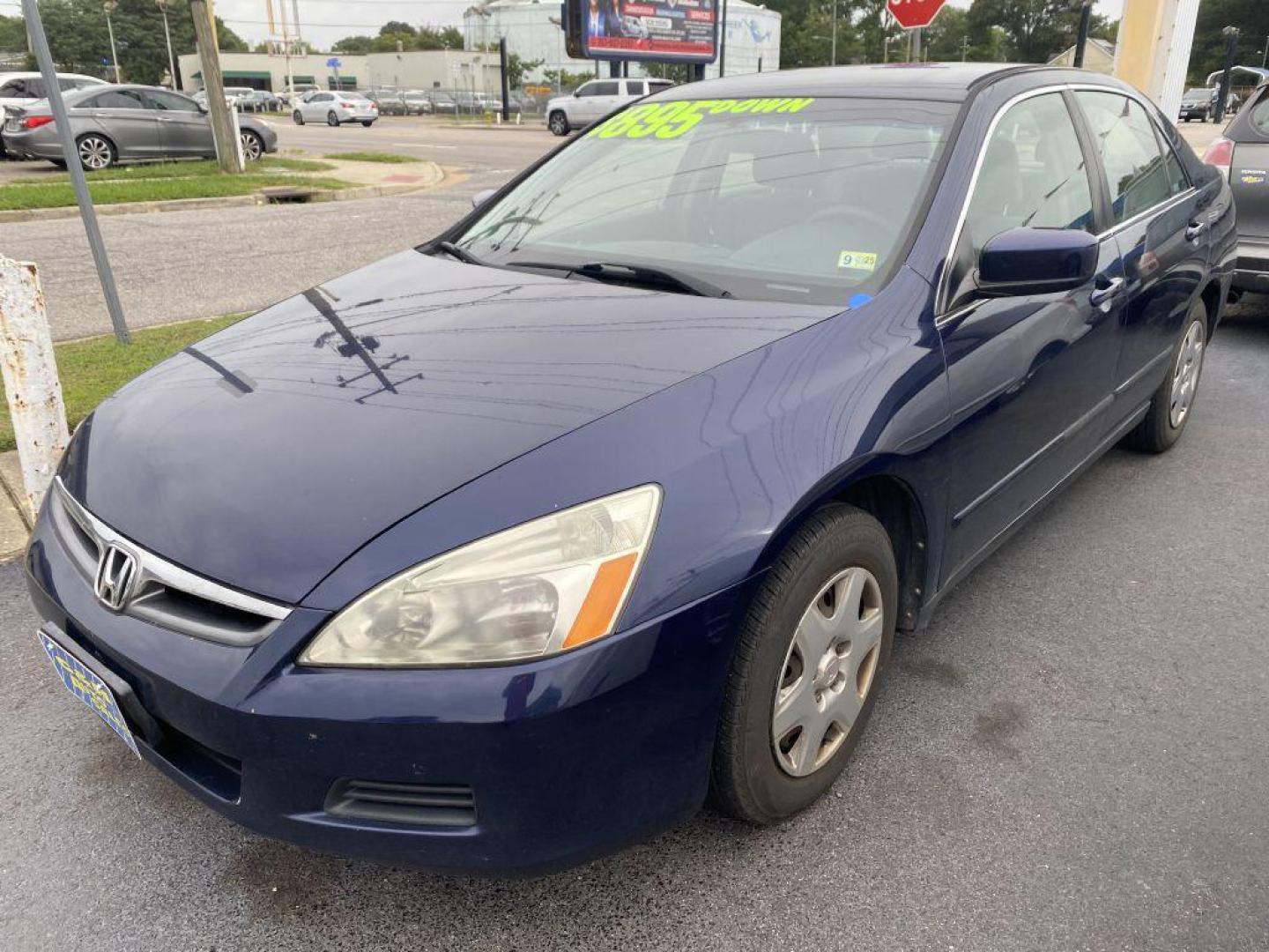 2007 BLUE HONDA ACCORD LX (1HGCM56497A) with an 2.4L engine, Automatic transmission, located at 930 E Little Creek Road, Norfolk, VA, 23518, (757) 588-0420, 36.915051, -76.244408 - Photo#0