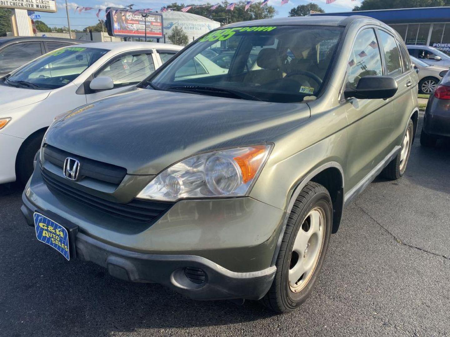 2007 GREEN HONDA CR-V LX (JHLRE38307C) with an 2.4L engine, Automatic transmission, located at 930 E Little Creek Road, Norfolk, VA, 23518, (757) 588-0420, 36.915051, -76.244408 - Photo#0