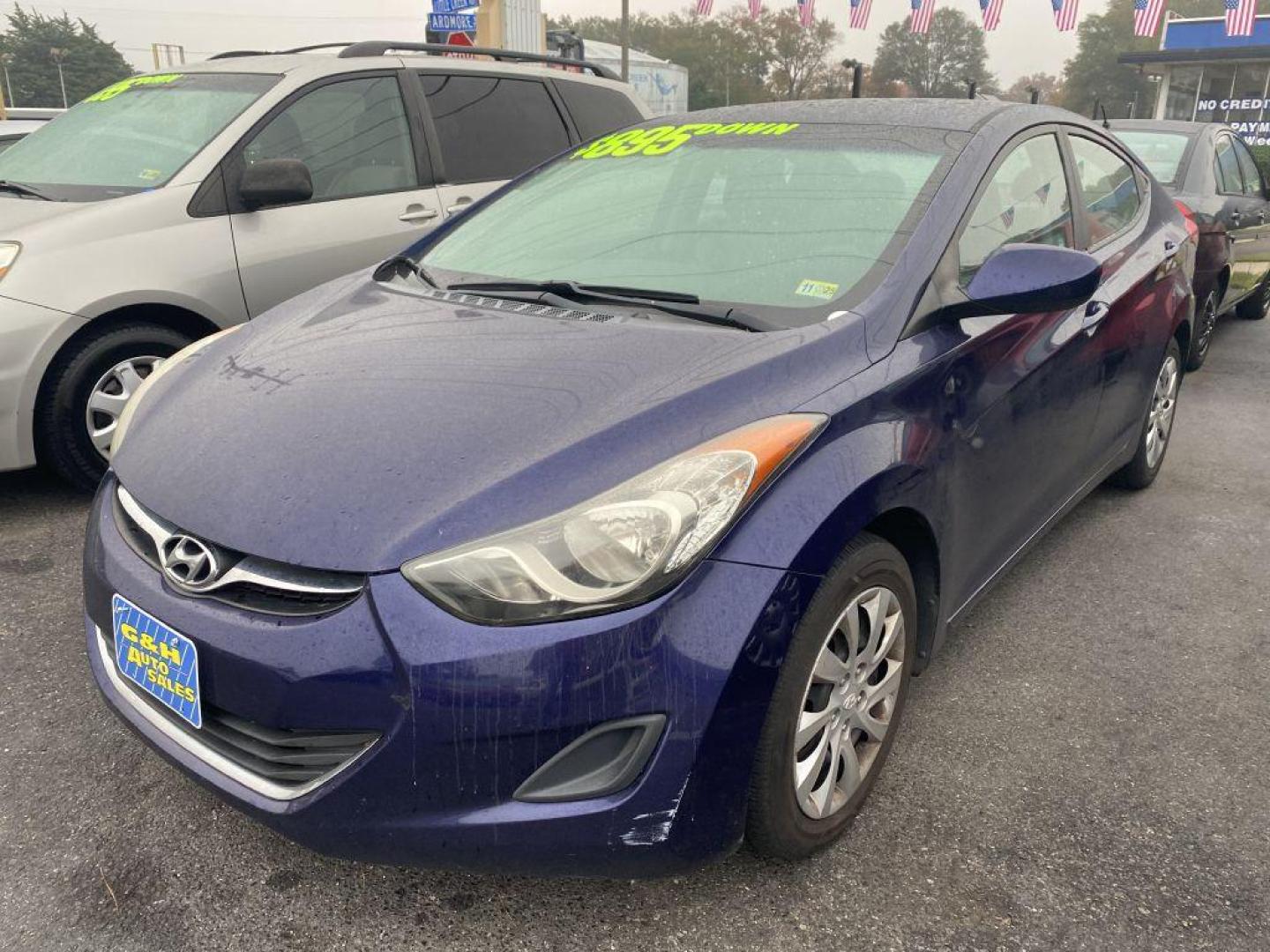 2011 BLUE HYUNDAI ELANTRA GLS (5NPDH4AE2BH) with an 1.8L engine, Automatic transmission, located at 930 E Little Creek Road, Norfolk, VA, 23518, (757) 588-0420, 36.915051, -76.244408 - Photo#0