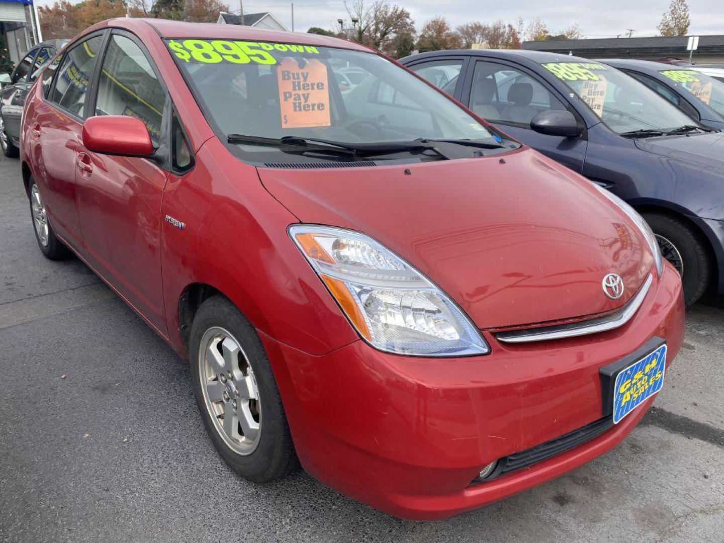 2007 RED TOYOTA PRIUS (JTDKB20U677) with an 1.5L engine, Continuously Variable transmission, located at 930 E Little Creek Road, Norfolk, VA, 23518, (757) 588-0420, 36.915051, -76.244408 - Photo#0