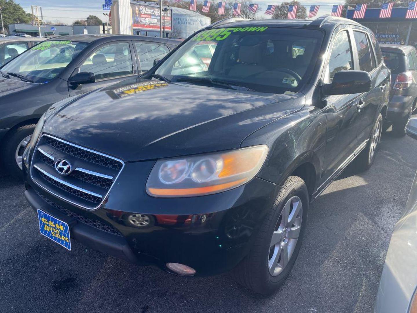 2008 BLACK HYUNDAI SANTA FE SE (5NMSH73E68H) with an 3.3L engine, Automatic transmission, located at 930 E Little Creek Road, Norfolk, VA, 23518, (757) 588-0420, 36.915051, -76.244408 - Photo#0