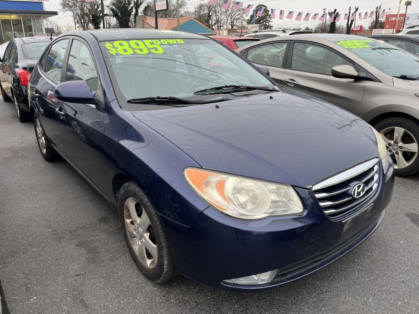 2010 BLUE HYUNDAI ELANTRA BLUE (KMHDU4AD3AU) with an 2.0L engine, Automatic transmission, located at 930 E Little Creek Road, Norfolk, VA, 23518, (757) 588-0420, 36.915051, -76.244408 - Photo#0